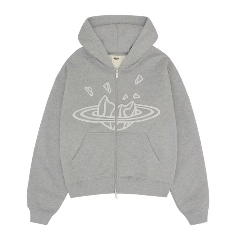 Broken Planet Zip-up Grey
