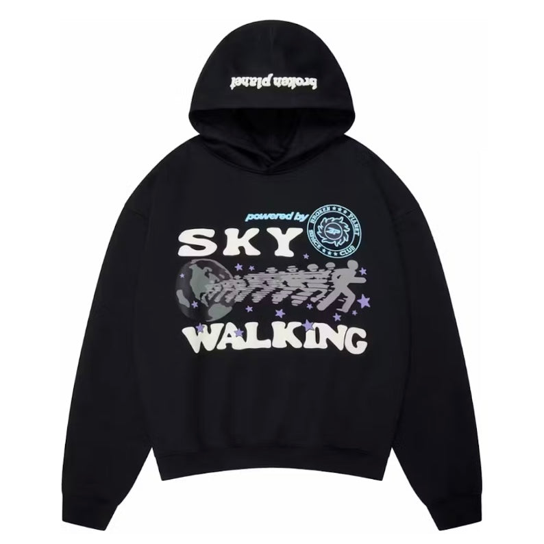 Broken Planet Sky Walking Hoodie - Midnight Black