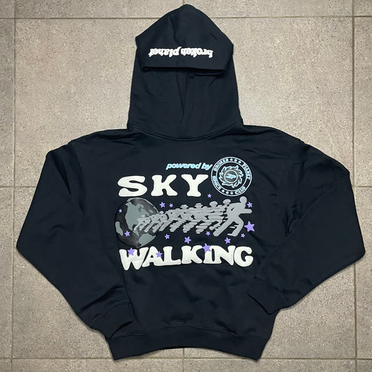 Broken Planet Sky Walking Hoodie - Midnight Black