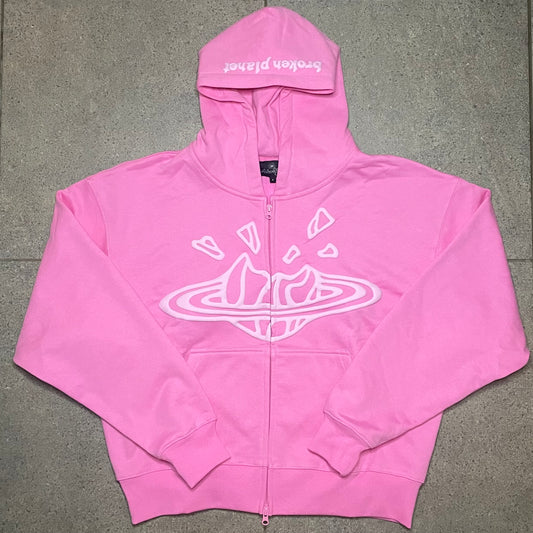 Broken Planet Zip-Up Candy Pink