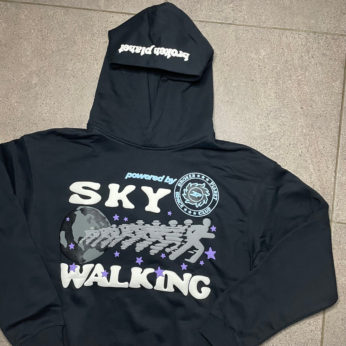 Broken Planet Sky Walking Hoodie - Midnight Black