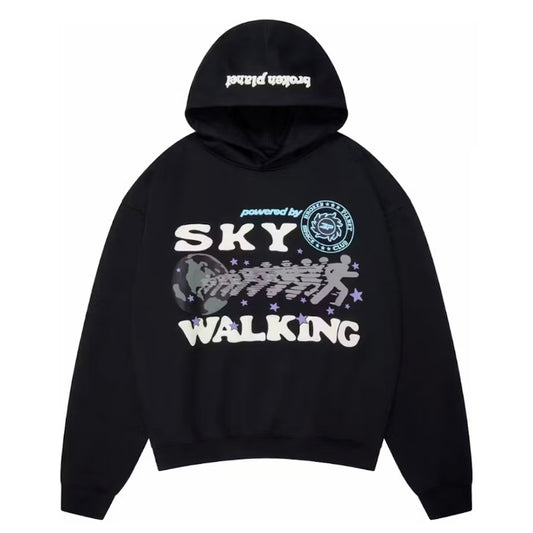 Broken Planet Sky Walking Hoodie - Midnight Black